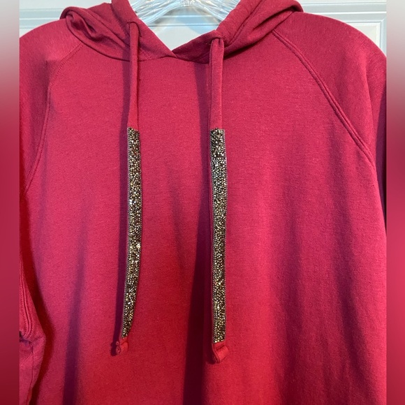 Burgundy Hoodie with Sparkly Ties - Picture 4 of 4